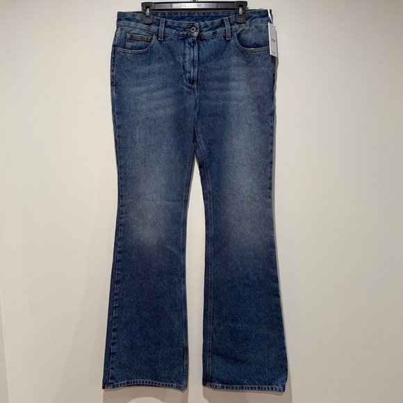 New Off-White Low Rize Flare Jeans Blue Sz 31 Casual Capsule Fall Staple Versati - Picture 1 of 14